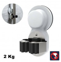 SUPPORTO DA MURO A VENTOSA PORTA SCOPE A GANCIO / MOLLA IN METALLO PORT. 2 Kg