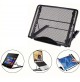 SUPPORTO PIEGHEVOLE E REGOLABILE PORTA TABLET E LAPTOP IN METALLO TRAFORATO NERO