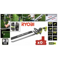 TAGLIASIEPE A BATTERIA 18V (BATT. ESCLUSA) LAMA DIAMANTATA 55 CM RYOBI + GUANTI
