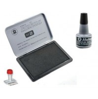 TAMPONE CUSCINETTO SPUGNA NERO X TIMBRI 120 X 85 mm + INCHIOSTRO NERO 30ml