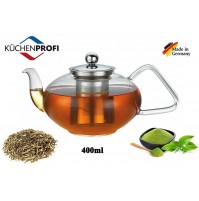 TEIERA IN VETRO BOROSILICATO CON INFUSORE IN ACCIAIO INOX 400ml 