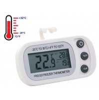 TERMOMETRO DIGITALE FRIGORIFERO E CONGELATORE IMPERMEABILE -20°C - +50°C  BIANCO