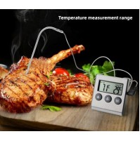 TERMOMETRO E TIMER DIGITALE A SONDA X CARNI PROGRAMMABILE - FORNO E BARBECUE 