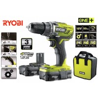 TRAPANO AVVITATORE 2 VELOCITA'  13 mm DOPPIA BATTERIA 18V- 1.3Ah -50Nm 