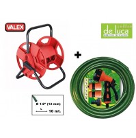 TUBO ACQUA DA IRRIGAZIONE 10 MT IN PVC RETINATO DA 1/2 + AVVOLGITUBO E ACCESS.--