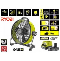 VENTILATORE DA TERRA PORTATILE 45cm 3 VELOCITA' A BATTERIA 18V - 2.0Ah  