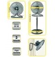 VENTILATORE ELETTRICO 55 WATT 3 VELOC. 3 IN 1 PIANTANA TAVOLO PARETE 