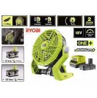 VENTILATORE PORTATILE A BATTERIA 18V 2.0 Ah DOPPIA VEL. 1400-2100 giri/min RYOBI