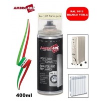 VERNICE SMALTO SPRAY 120°C PER RADIATORI TERMOSIFONI RAL1013 BIANCO PERLA 400ml